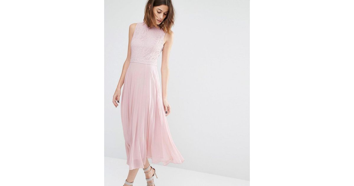warehouse pleated midi dress