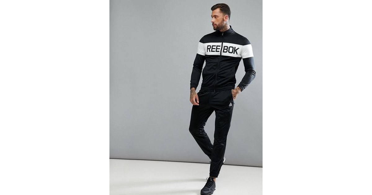 Reebok Training Tracksuit in Black for Men - Lyst