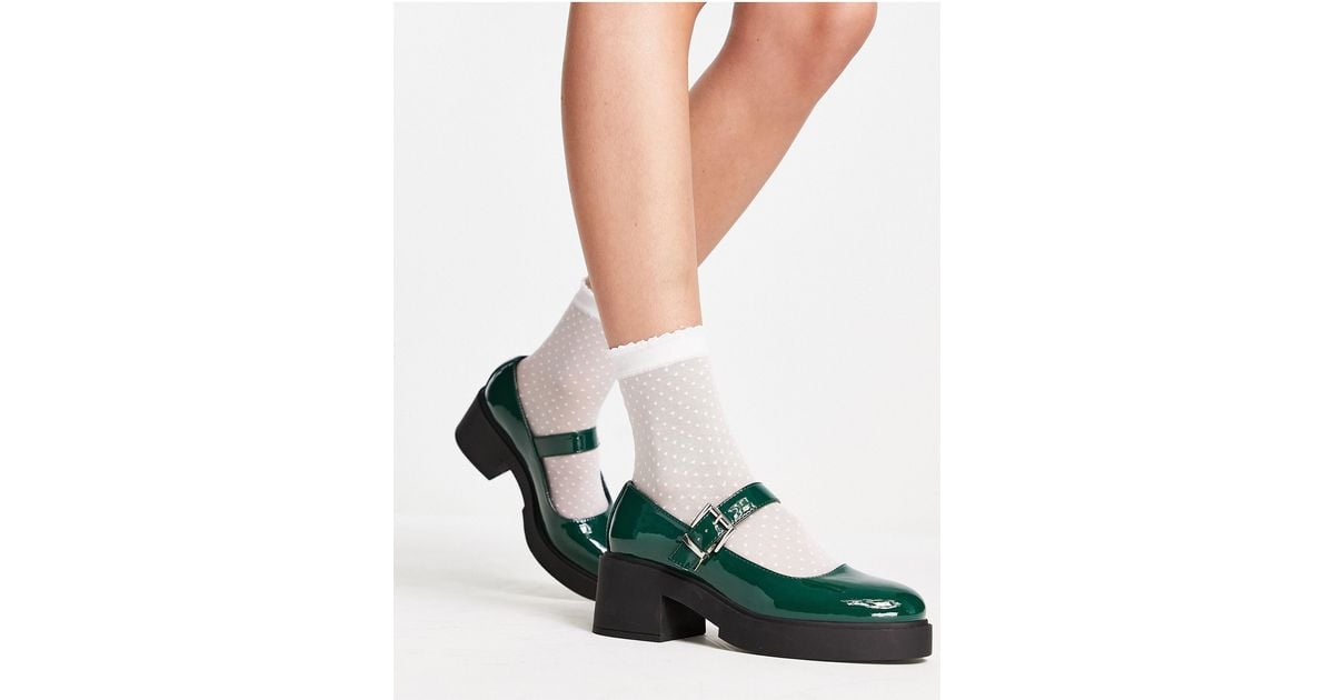 ASOS Sebi Chunky Mary Jane Heeled Shoes in Green Lyst UK