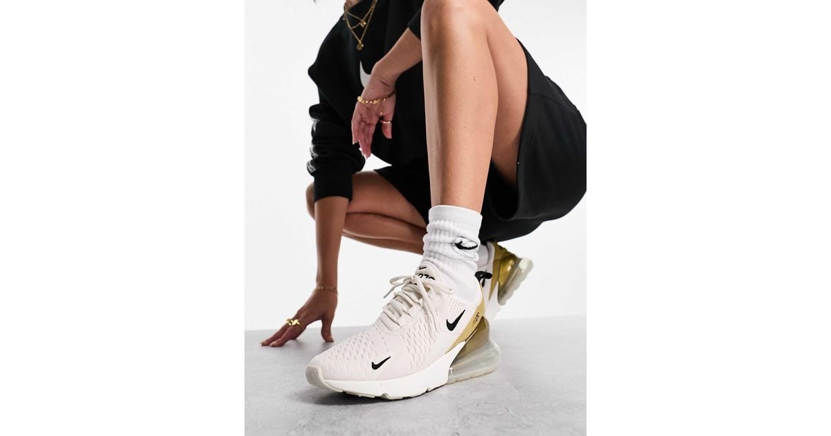 Air max 270 baskets femme et dore Nike en coloris Noir Lyst