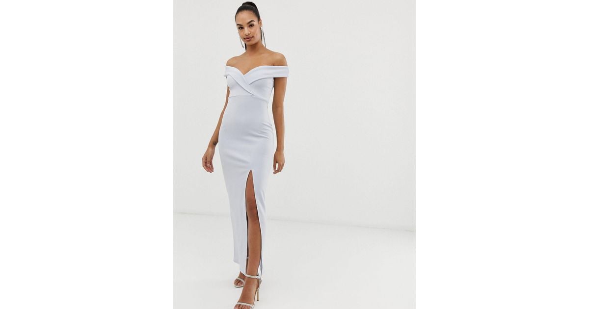 club l bridesmaid bardot detail skater dress