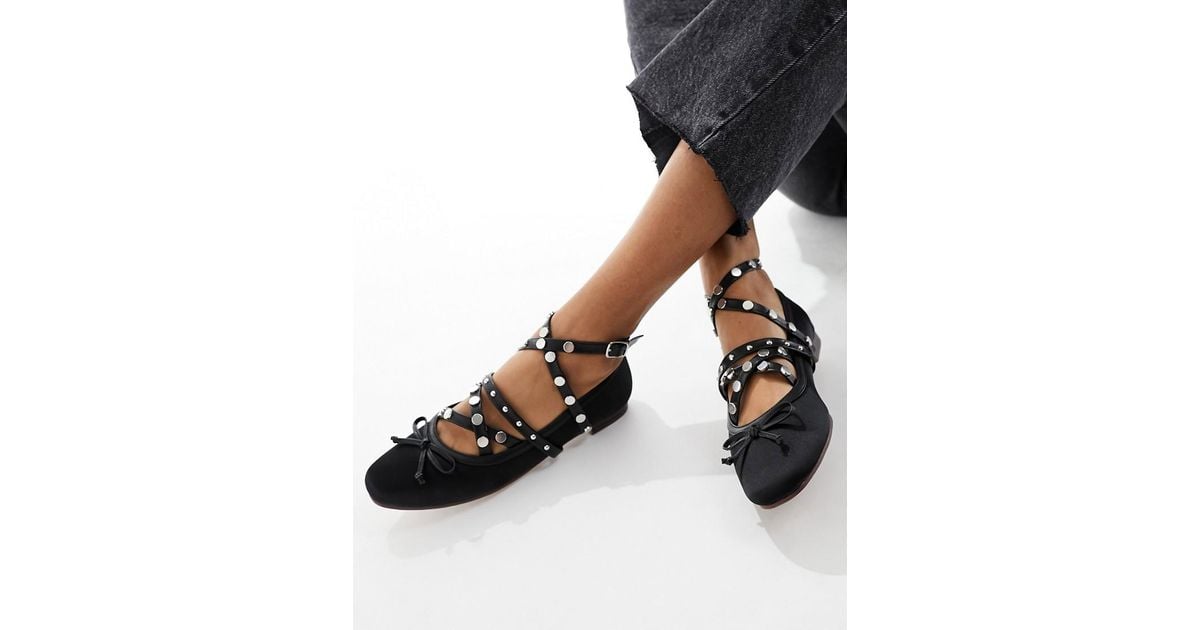 Bailarinas Negras Con Tachuelas Legacy De -Negro ASOS de color