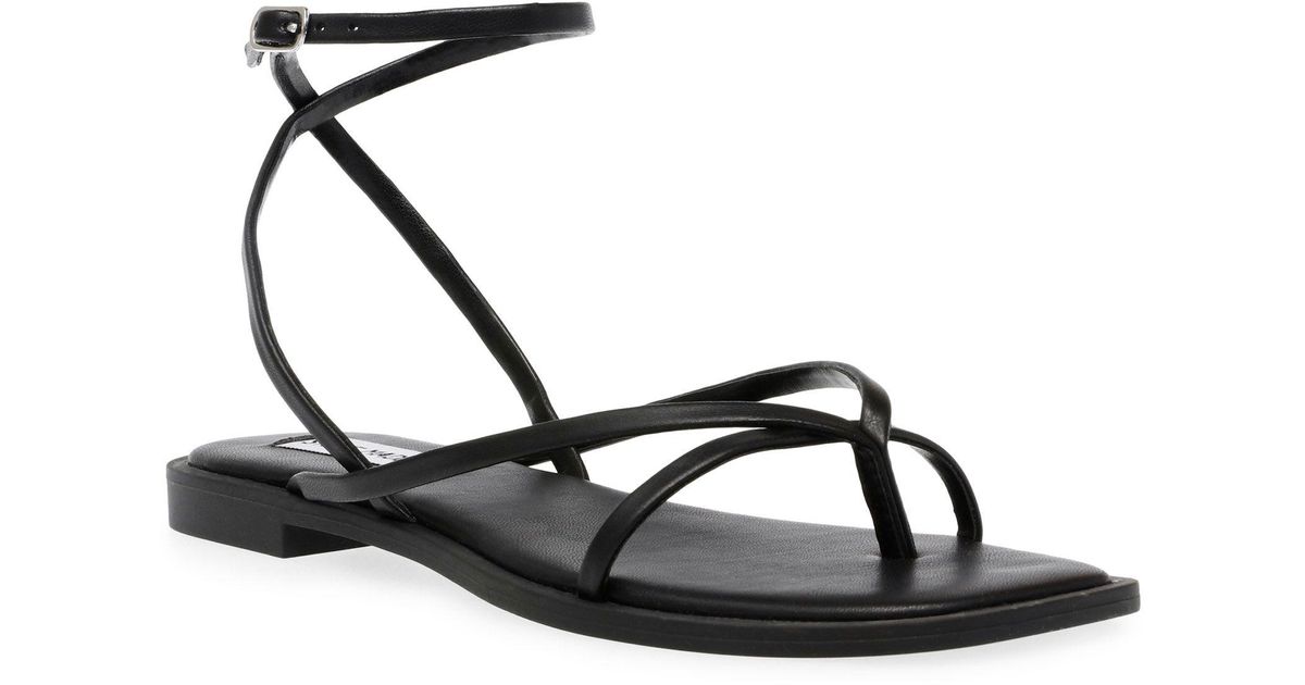 Steve Madden Agree Strappy Flat Sandals in Black Lyst Canada