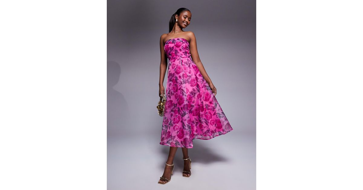 open lace back dress Prosperina Linen Strapless Midi Dress - All Dresses main image 0
