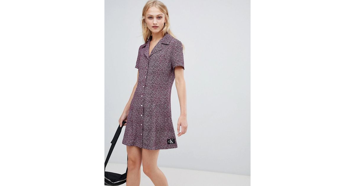 calvin klein ditsy floral dress