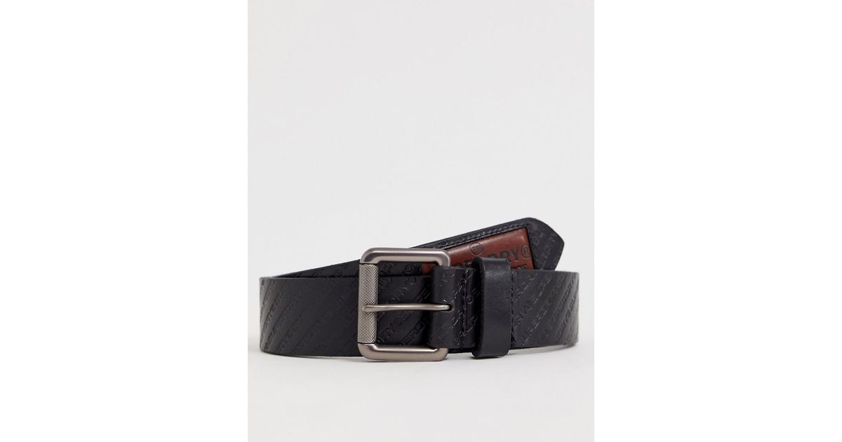 Superdry Badgeman All Over Print Belt Black