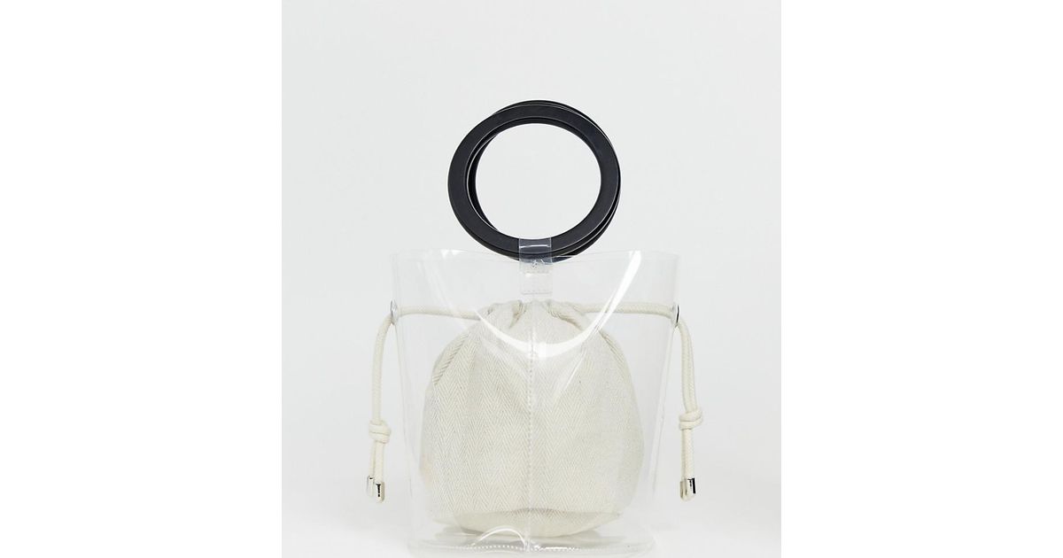 Bershka Denim Transparente Tasche mit Griff und Innenbeutel - Lyst