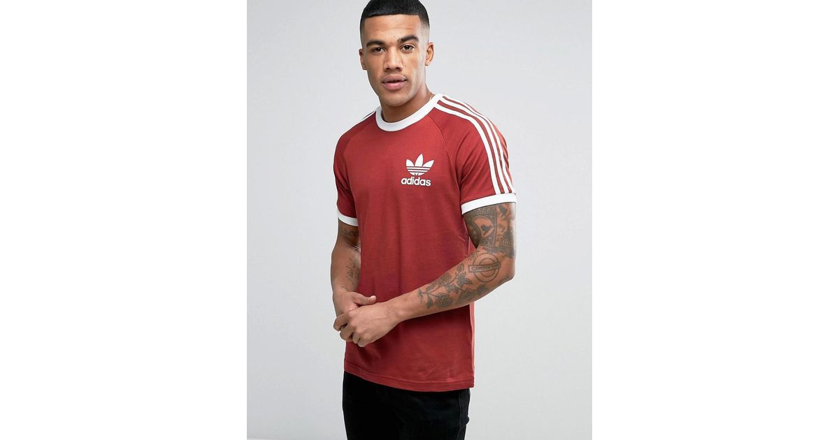 adidas originals california t shirt rouge bq5370