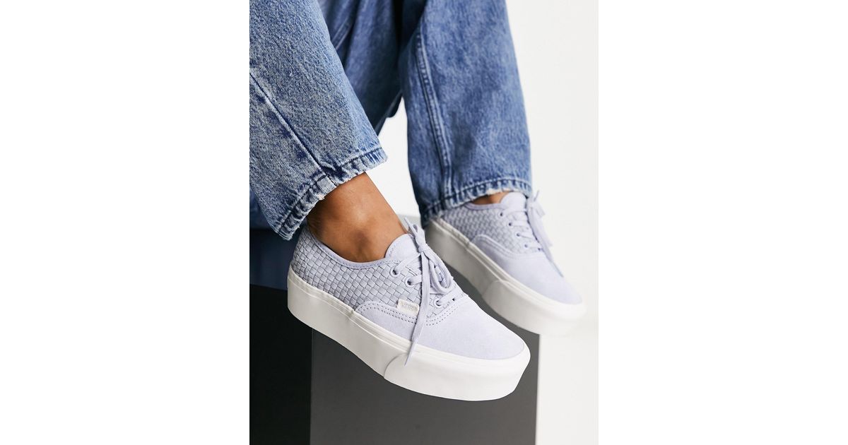Authentic - sneakers lilla piqué con suola alta di Vans in Blu | Lyst