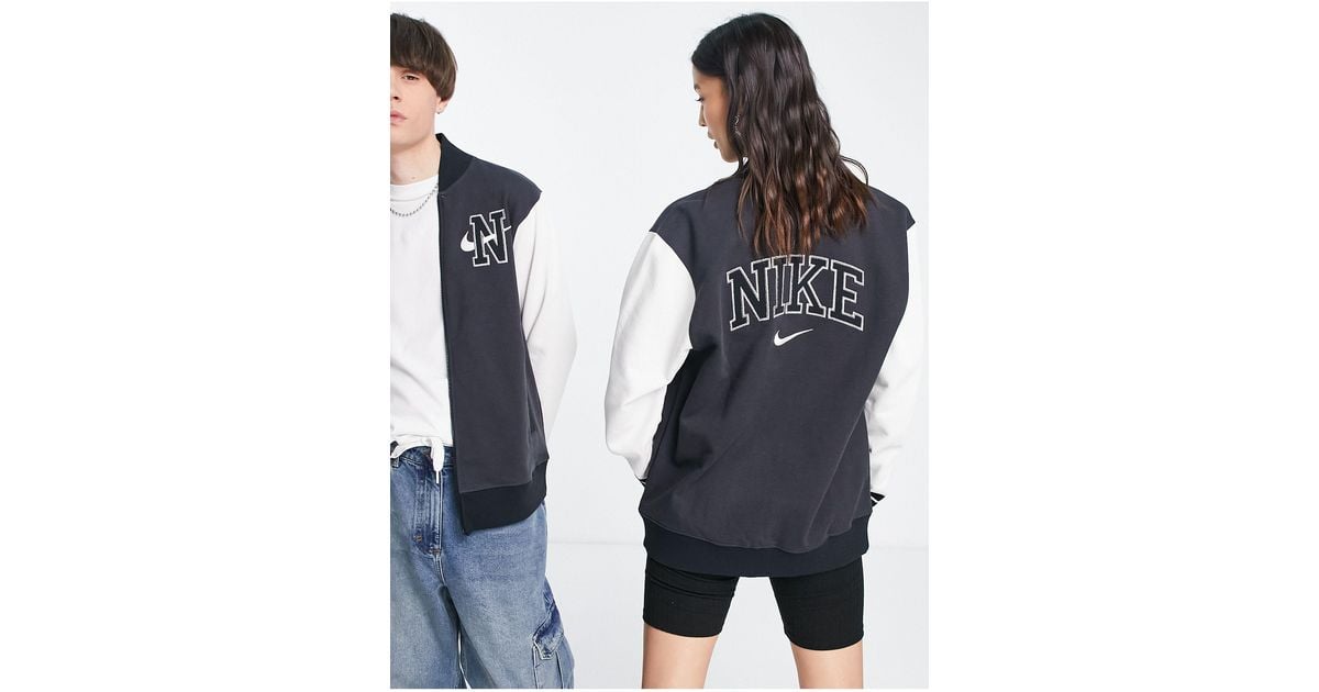 Nike Unisex Retro Collegiate Varsity Jacket in Black Lyst Australia