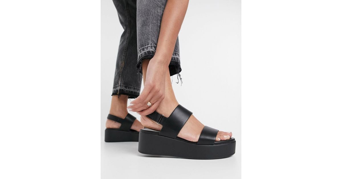 ALDO – e sandalen mit flacher plateausohle in Schwarz | Lyst DE