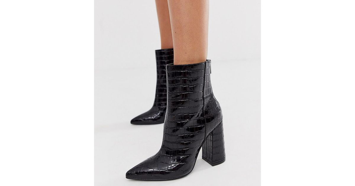 Passform Und Schwarze Spitzer Weiter London ZehenpartieBlockabsatz Mit Black Rebel Stiefel rBCxode