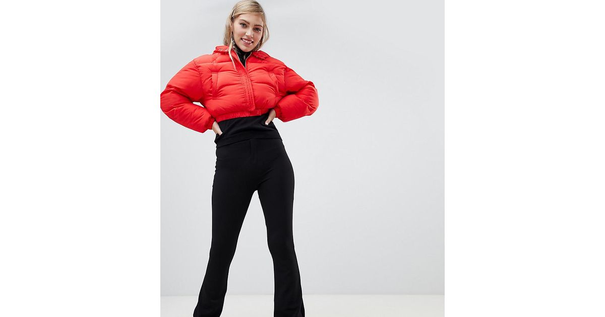 flared jersey trousers