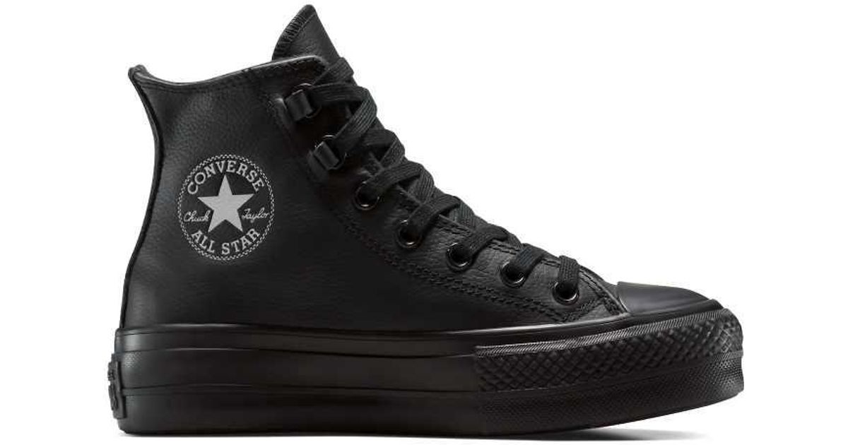 Converse Chuck Taylor All Star Lift Platform Leather in Black