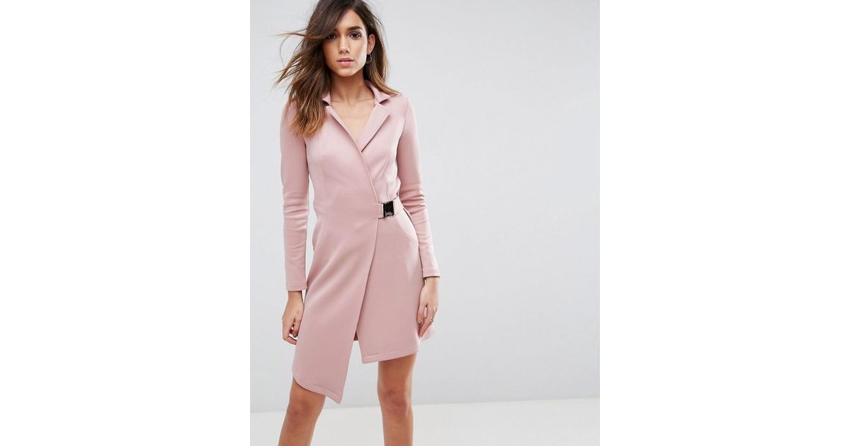 asos pink blazer dress