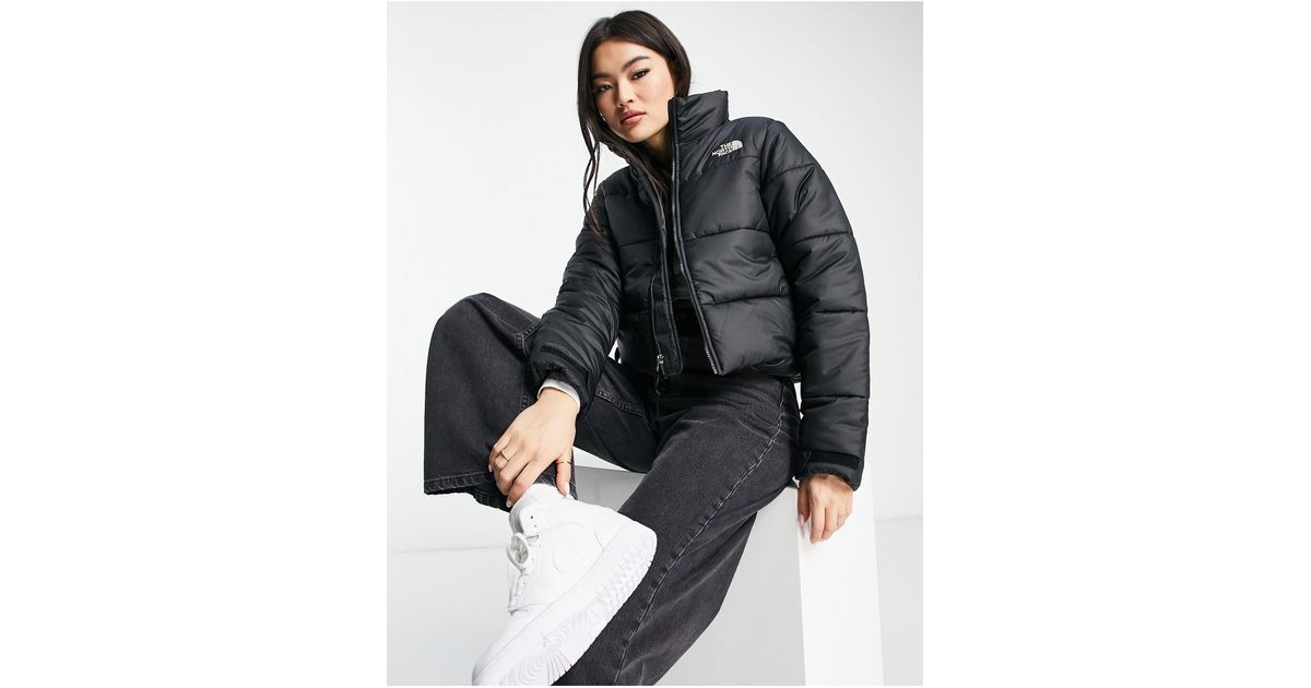 The North Face Saikuru Cropped Puffer Jacket in Black | Lyst UK
