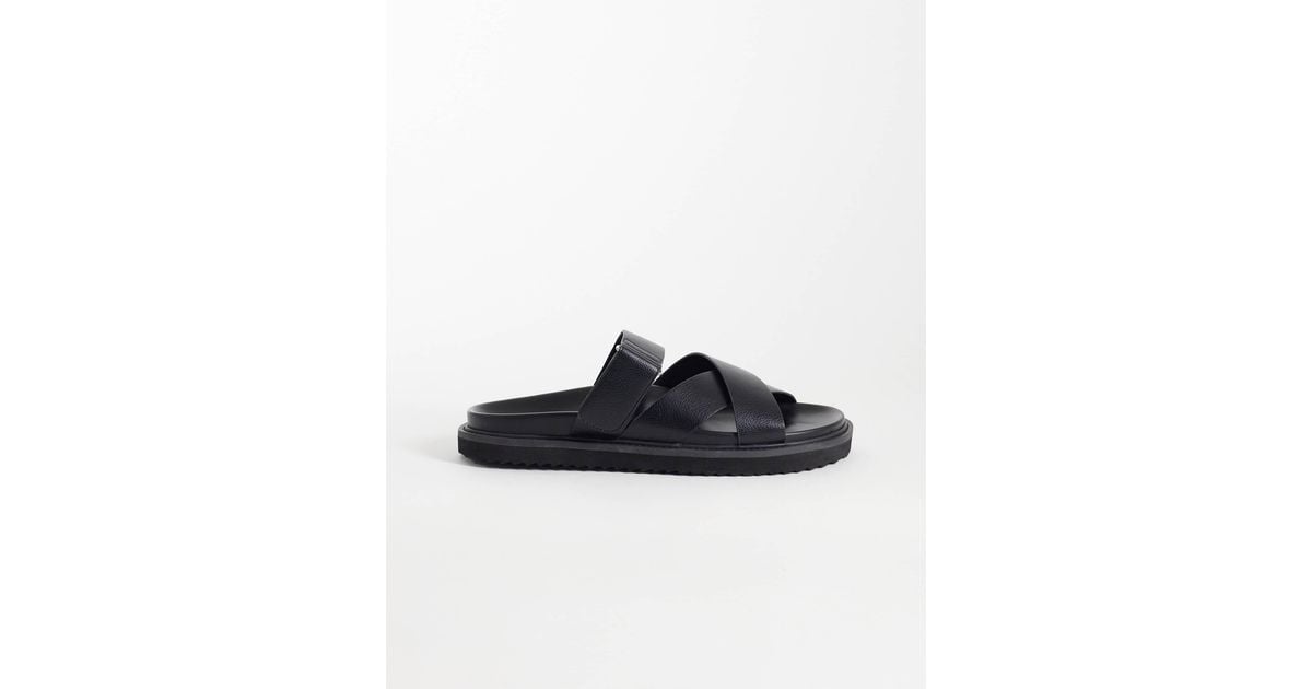 ASOS Cross Over Strap Sandals in Black for Men | Lyst