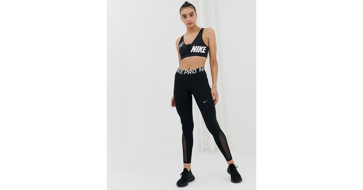 nike pro training leggings in black