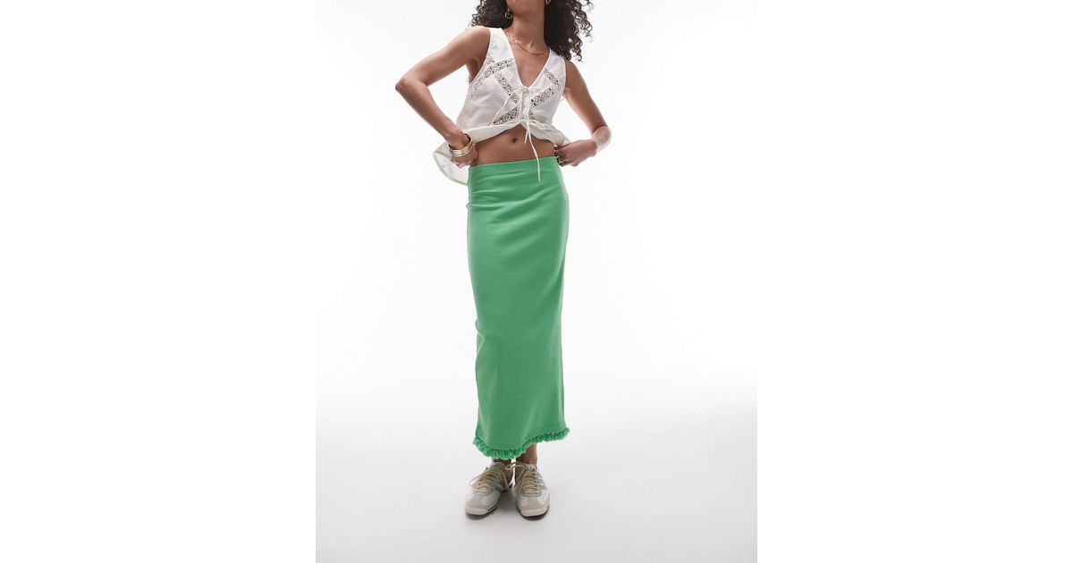 Green midi skirt topshop online