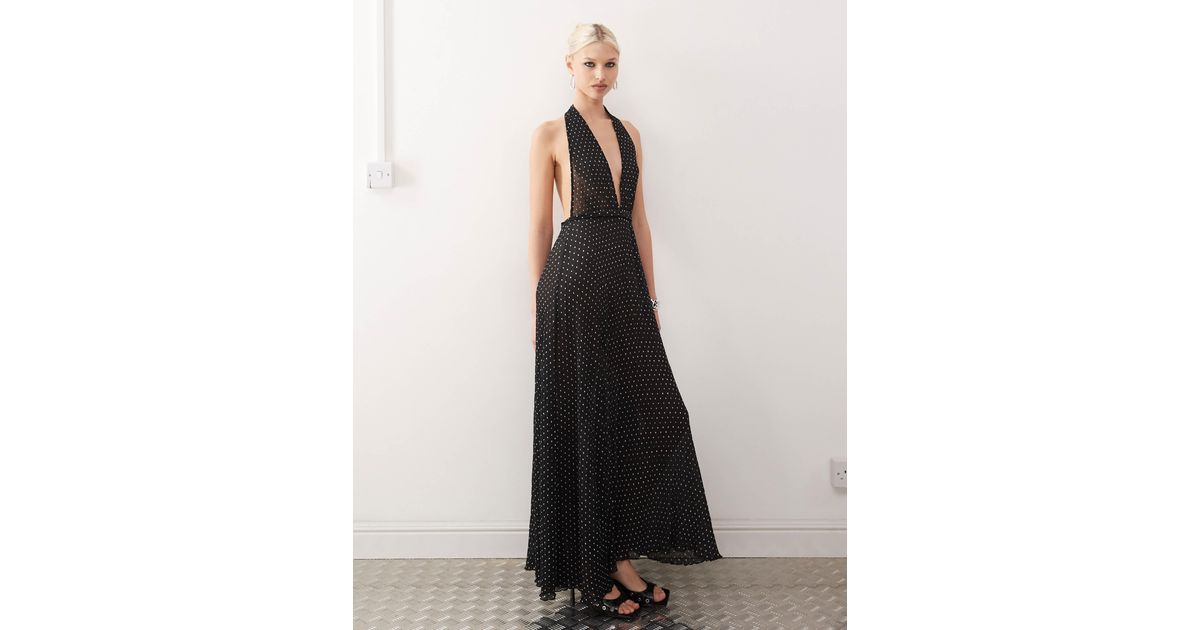 Pluto & Fox Women's Crew Neck Plisse Maxi Dress Long Sleevele Flared