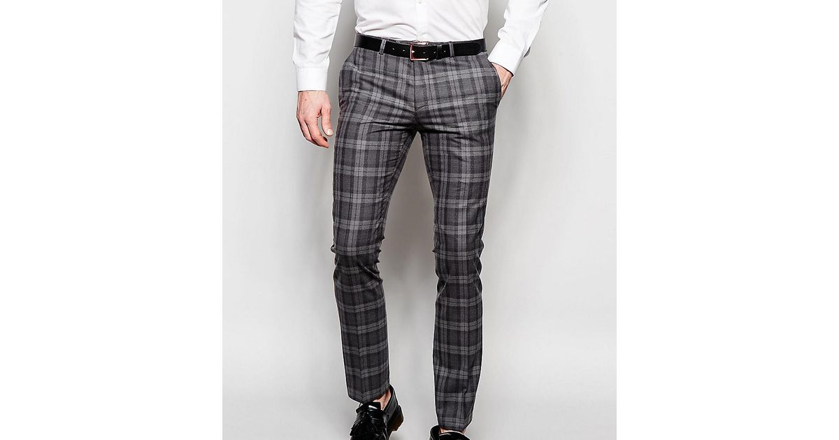 super skinny plaid pants