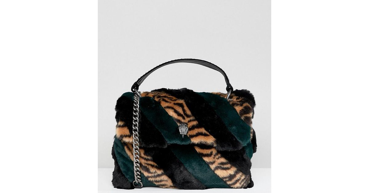 Kurt Geiger Large Soho Striped Faux Fur Shoulder Bag in Black Lyst Canada