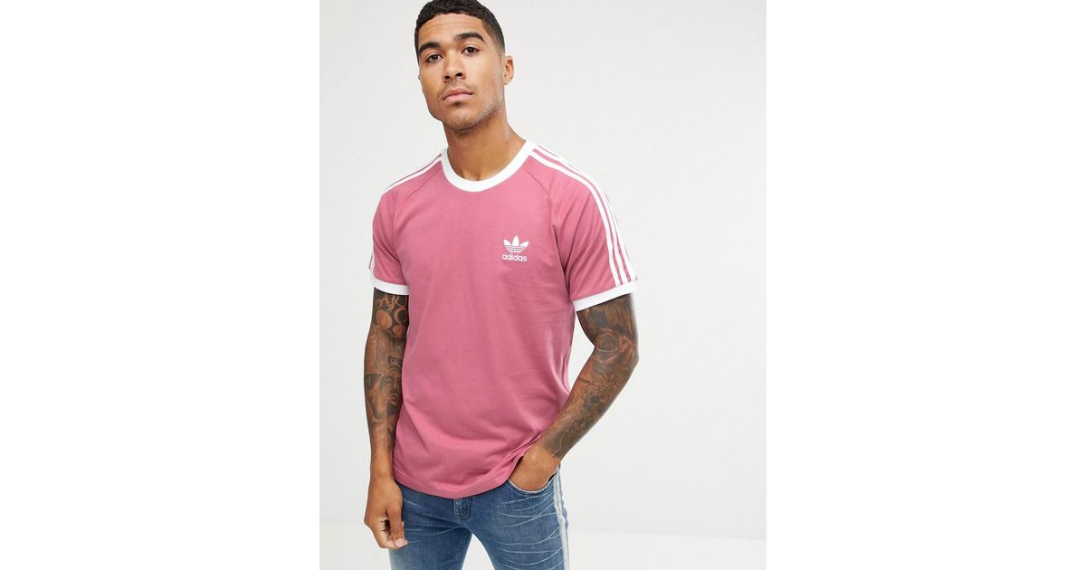 adidas Originals California T shirt In Pink for Men Lyst UK