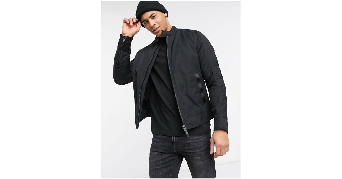 boss osma biker jacket in black