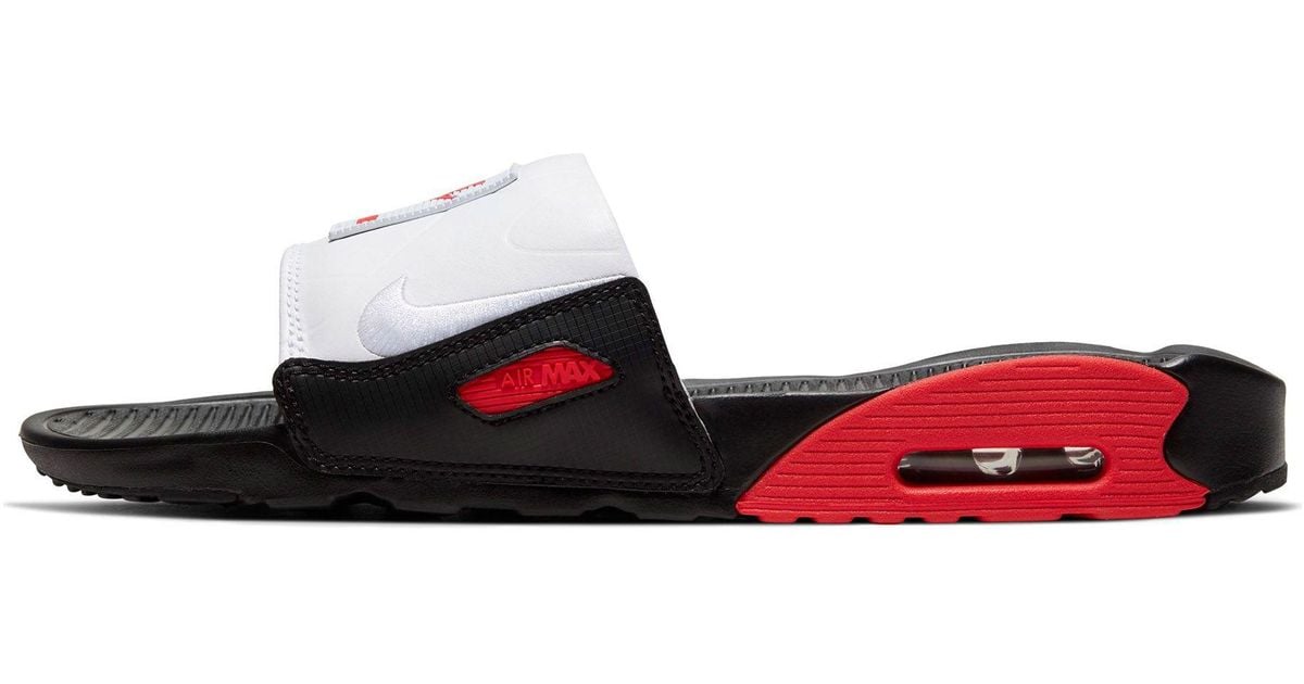 Chanclas rojas air max 90 Nike de Cuero de color Rojo para hombre | Lyst