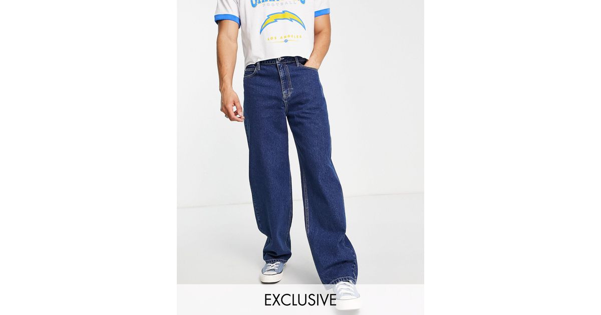 COLLUSION extreme 90s baggy shorts in blue