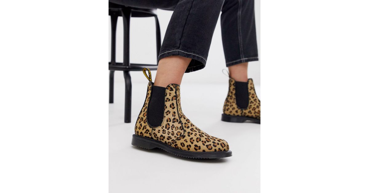 Dr. Martens Flora Hair On Chelsea Boots | Lyst UK