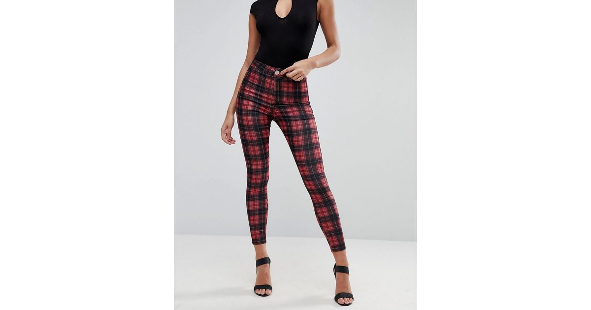plaid jeggings