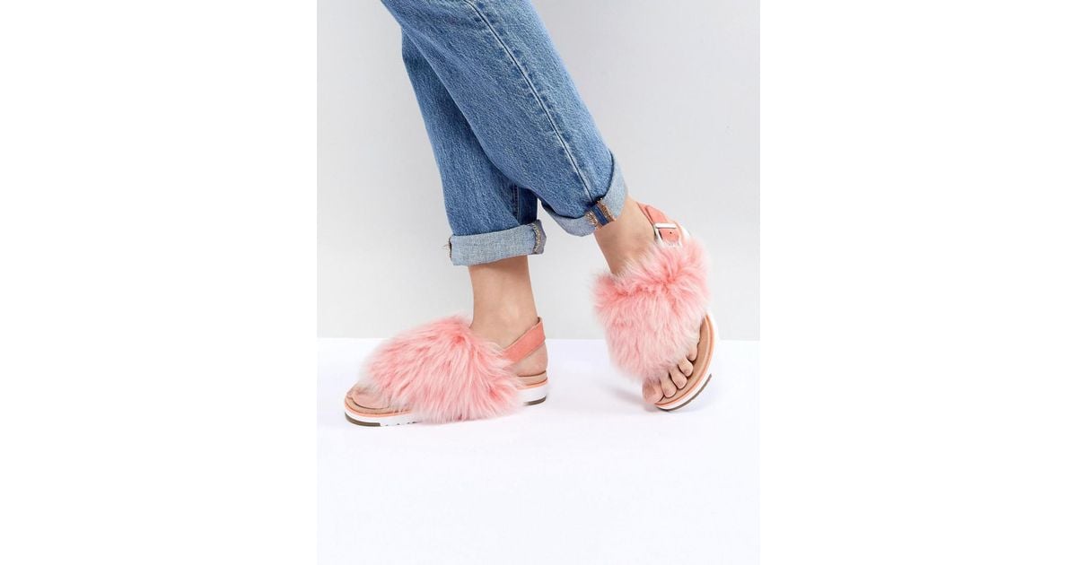 ugg furry sandal