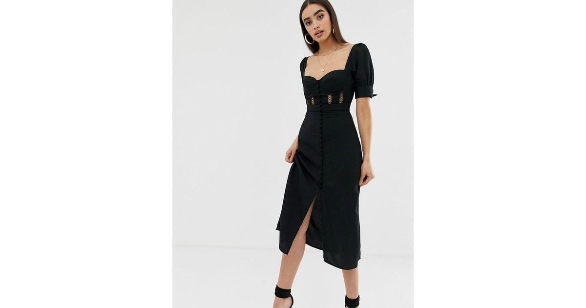 fashion union structured corset midi dress