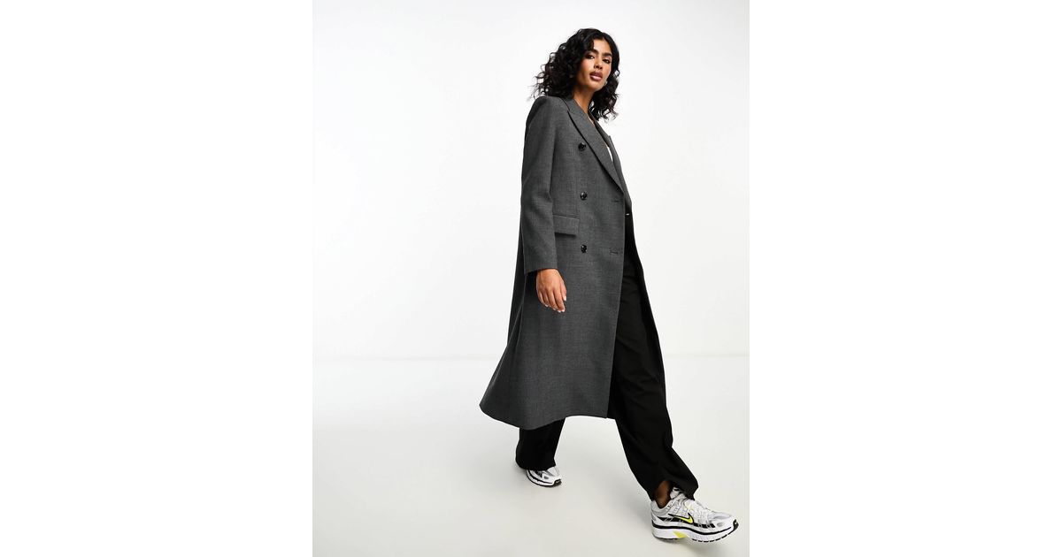 Capsule manteau long en laine Mango en coloris Blanc Lyst