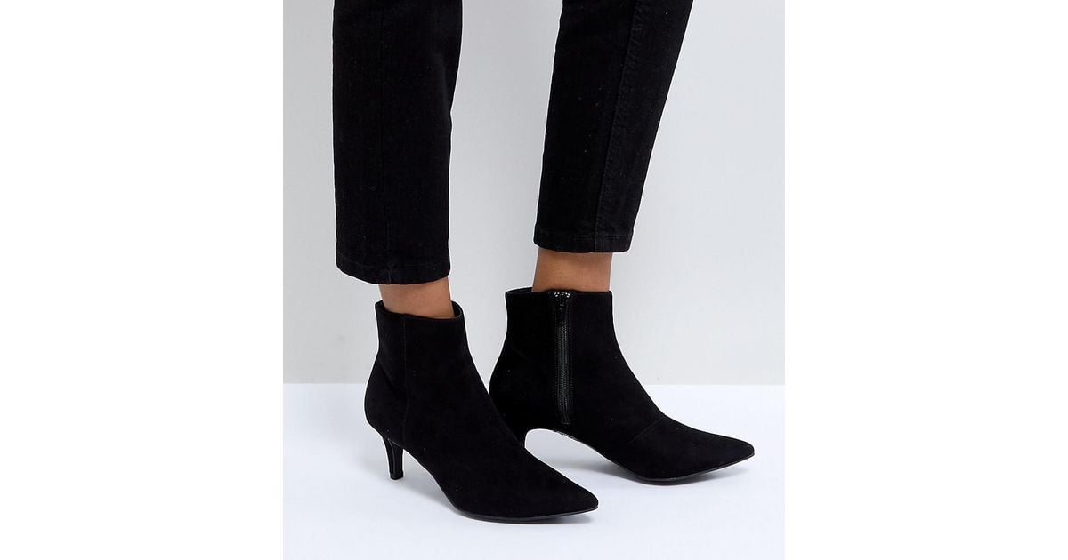 pointed ankle boots kitten heel