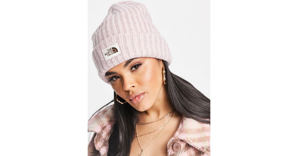 The North Face Salty Bae Beanie in Pink 