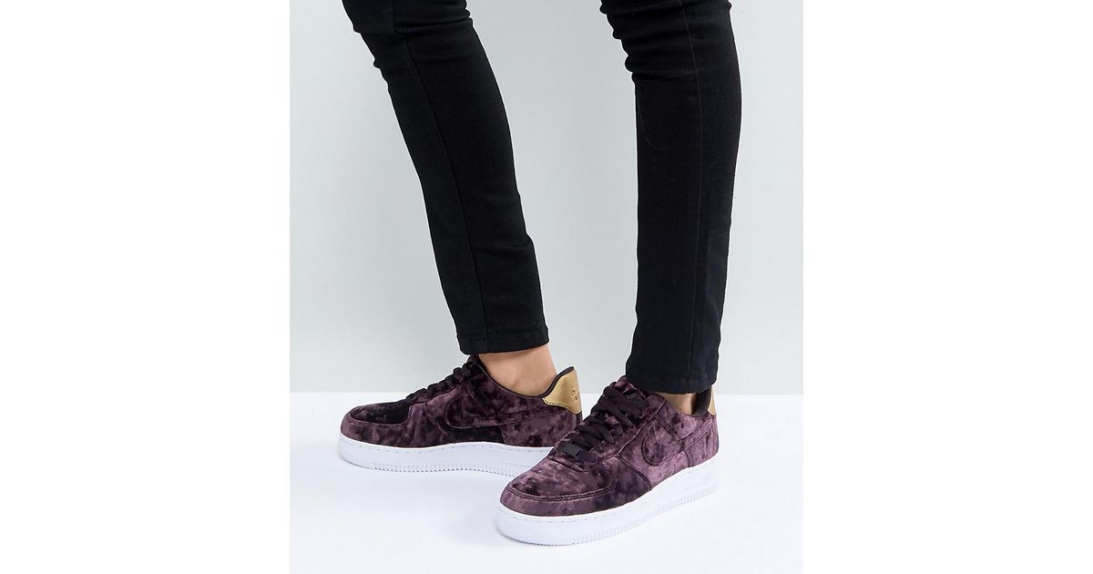 nike air force 1 '07 trainers in burgundy velvet
