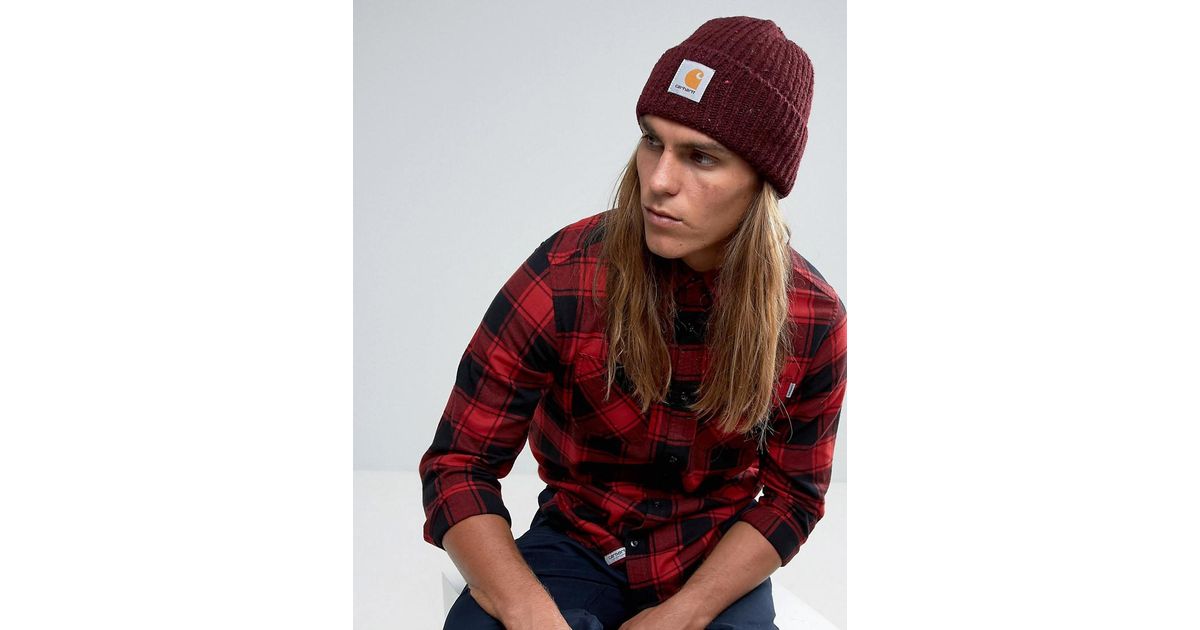 Carhartt WIP Wool Anglistic Beanie in Red for Men - Lyst