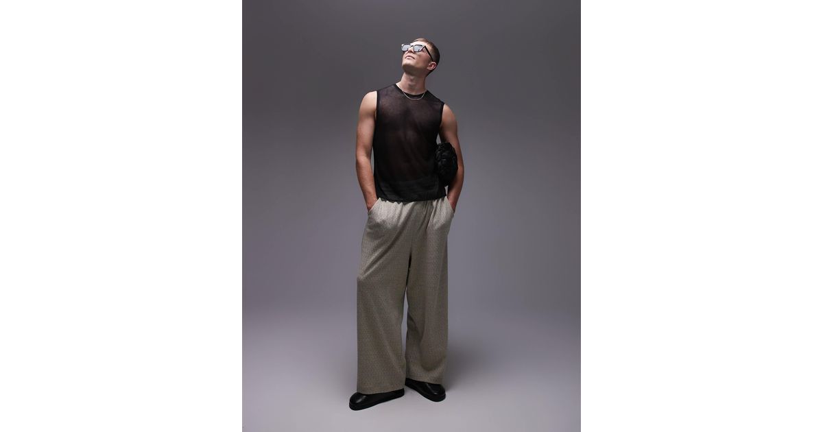 TOPMAN Sheer Knitted Vest in Gray for Men | Lyst