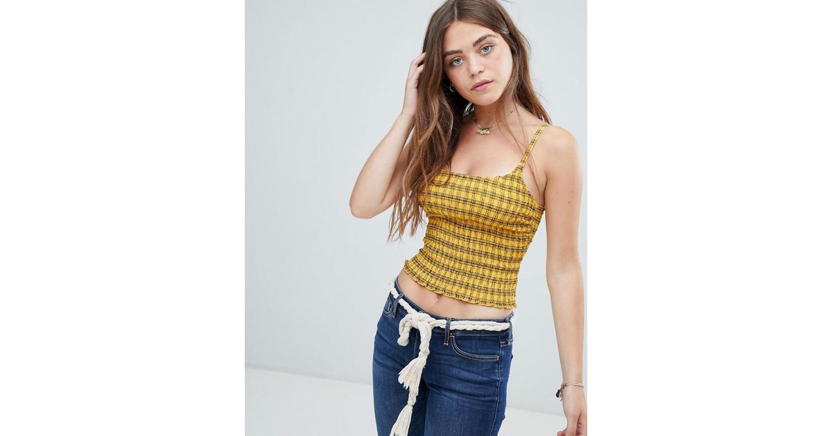 hollister yellow crop top
