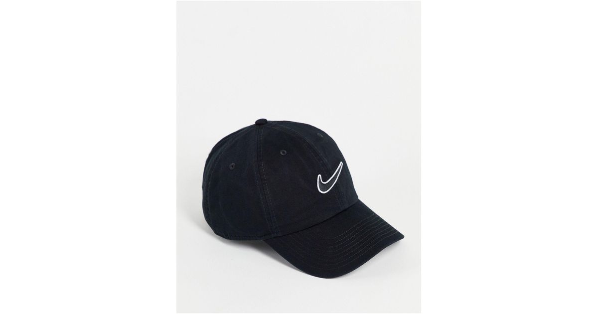 Gorra negra con logo bordado Nike de hombre de color Negro | Lyst