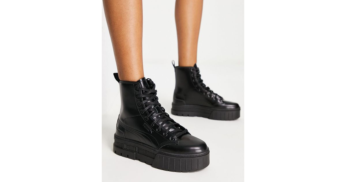 PUMA X Dua Lipa Mayze Platform Boots in Black | Lyst