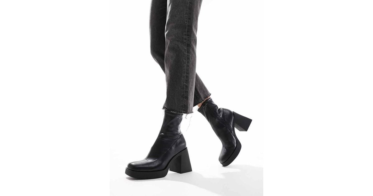 Stradivarius Ankle Stradivarius Platform Boots In Black