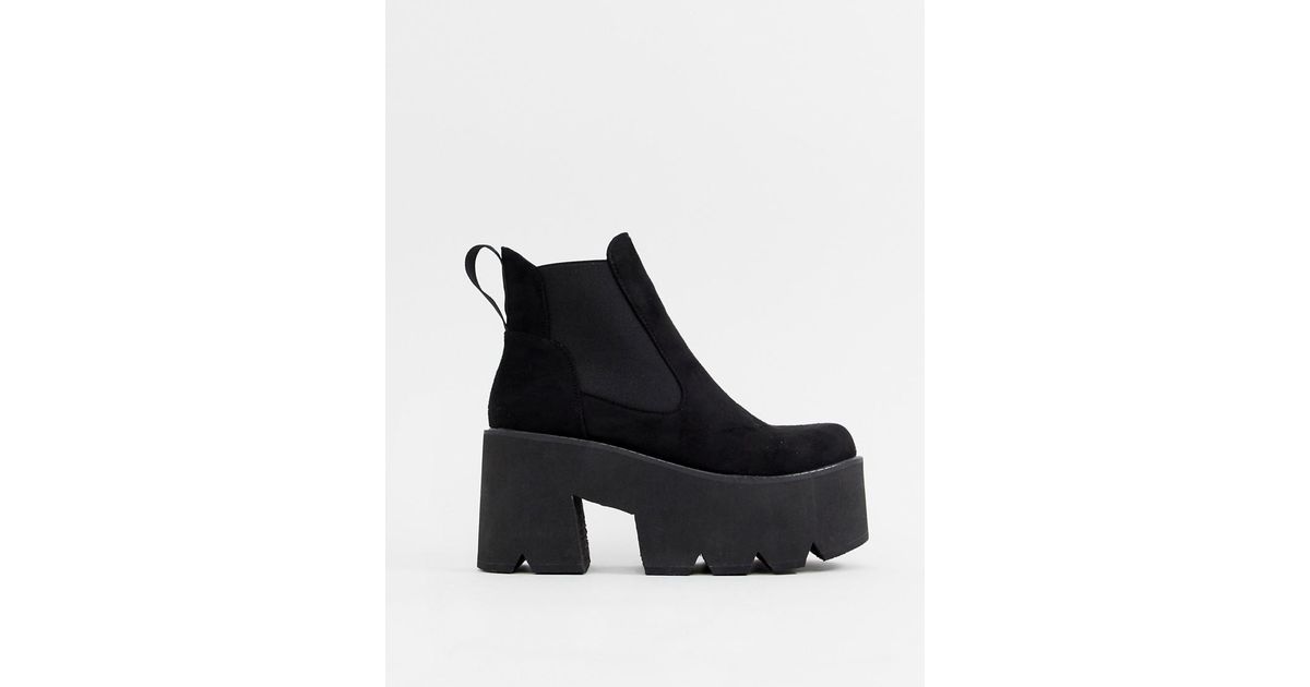 lamoda black platform chunky boots