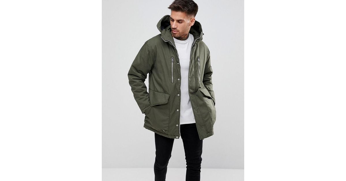 Parka Pull&Bear pour homme en coloris Vert | Lyst