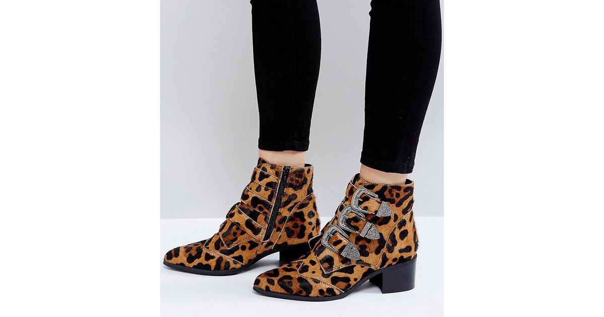 wide fit animal print ankle boots