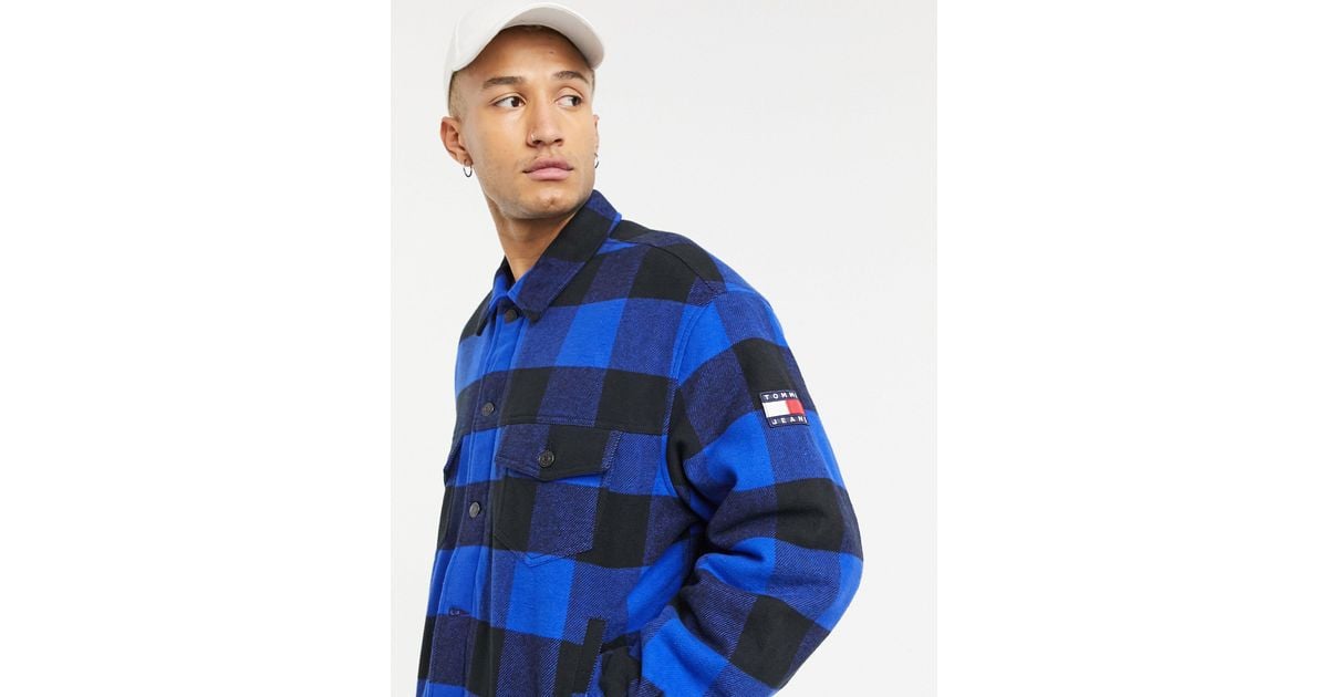 tommy jeans plaid trucker jacket