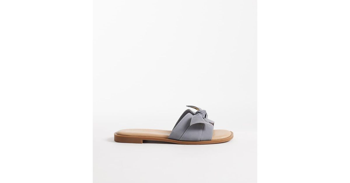New Look Woven Bow Detail Sandal in White | Lyst UK