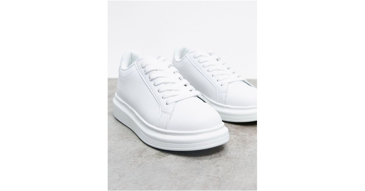 Sneakers con suola spessa bianche da Uomo di Brave Soul in Bianco | Lyst
